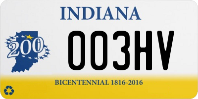 IN license plate 003HV