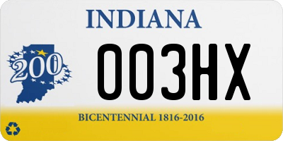 IN license plate 003HX