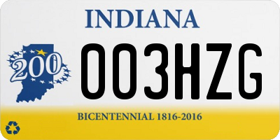 IN license plate 003HZG