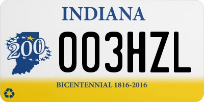 IN license plate 003HZL