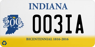 IN license plate 003IA