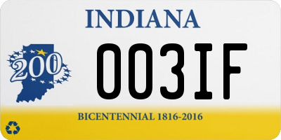 IN license plate 003IF