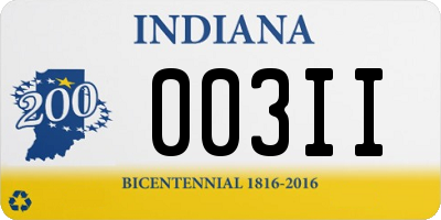 IN license plate 003II