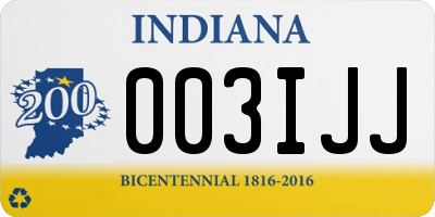 IN license plate 003IJJ