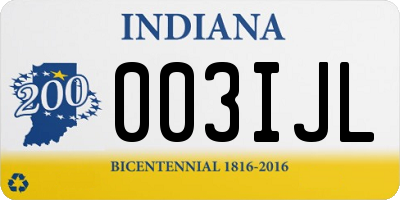 IN license plate 003IJL