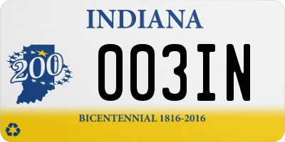 IN license plate 003IN