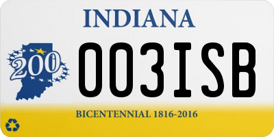 IN license plate 003ISB