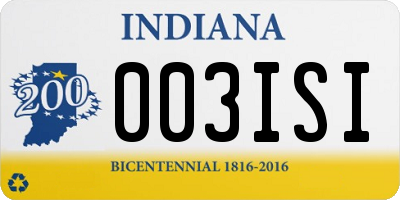 IN license plate 003ISI