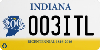 IN license plate 003ITL