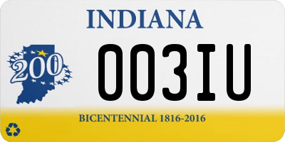 IN license plate 003IU