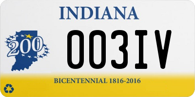 IN license plate 003IV