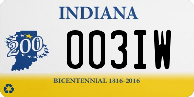 IN license plate 003IW