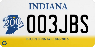 IN license plate 003JBS
