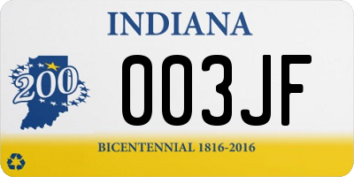 IN license plate 003JF