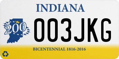 IN license plate 003JKG