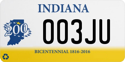 IN license plate 003JU