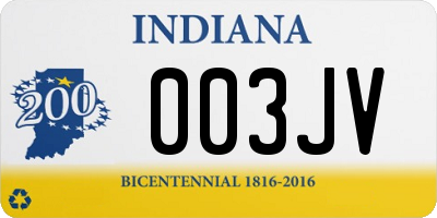 IN license plate 003JV