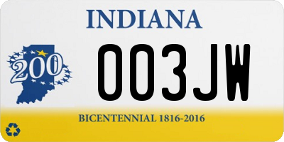 IN license plate 003JW