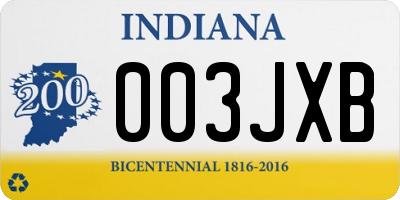 IN license plate 003JXB