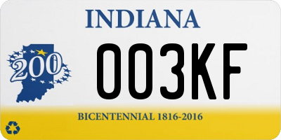 IN license plate 003KF