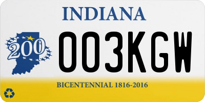 IN license plate 003KGW