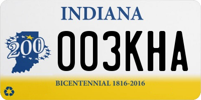 IN license plate 003KHA
