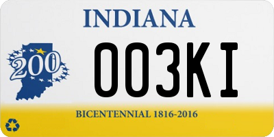 IN license plate 003KI