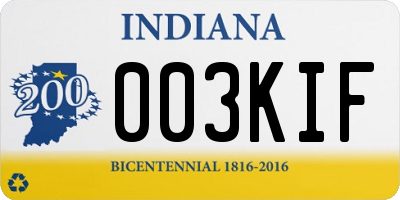 IN license plate 003KIF