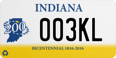 IN license plate 003KL