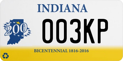 IN license plate 003KP