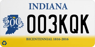 IN license plate 003KQK