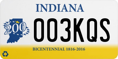 IN license plate 003KQS