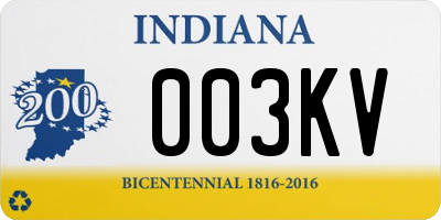 IN license plate 003KV