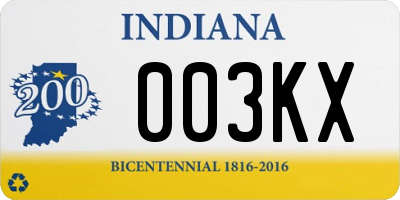 IN license plate 003KX