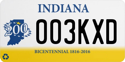 IN license plate 003KXD