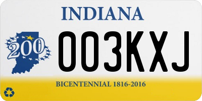 IN license plate 003KXJ
