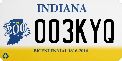 IN license plate 003KYQ