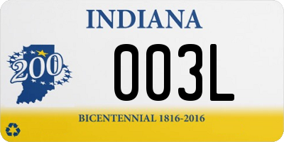 IN license plate 003L