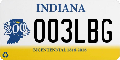 IN license plate 003LBG