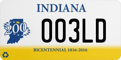 IN license plate 003LD