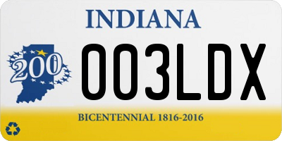 IN license plate 003LDX