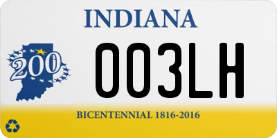 IN license plate 003LH