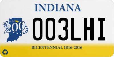 IN license plate 003LHI