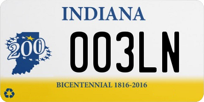 IN license plate 003LN