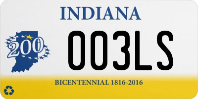 IN license plate 003LS