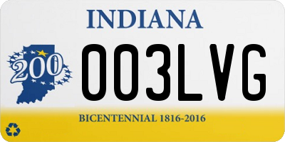 IN license plate 003LVG