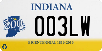 IN license plate 003LW