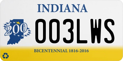 IN license plate 003LWS