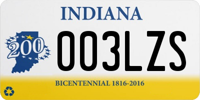 IN license plate 003LZS