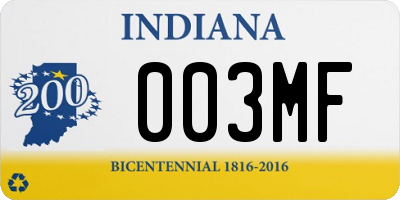 IN license plate 003MF